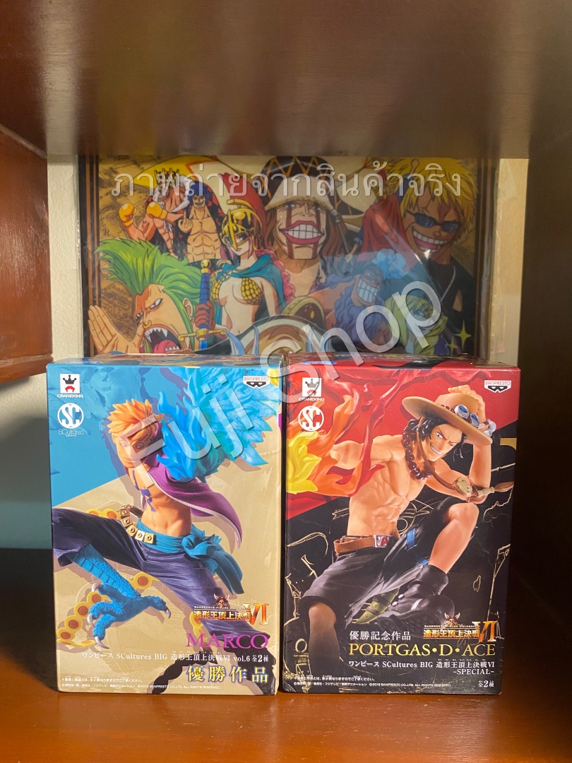 Marco & Ace ของแท้ JP แมวทอง - Scultures Banpresto [โมเดลวันพีช] (2 ตัว)