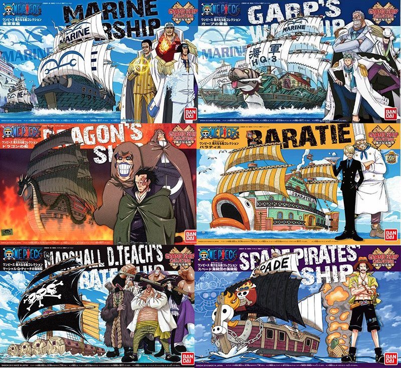 Grand Ship Collection Set (แบบประกอบ) ของแท้ JP แมวทอง - Grand Ship Collection Bandai [โมเดลเรือวันพีช] (16 ลำ)