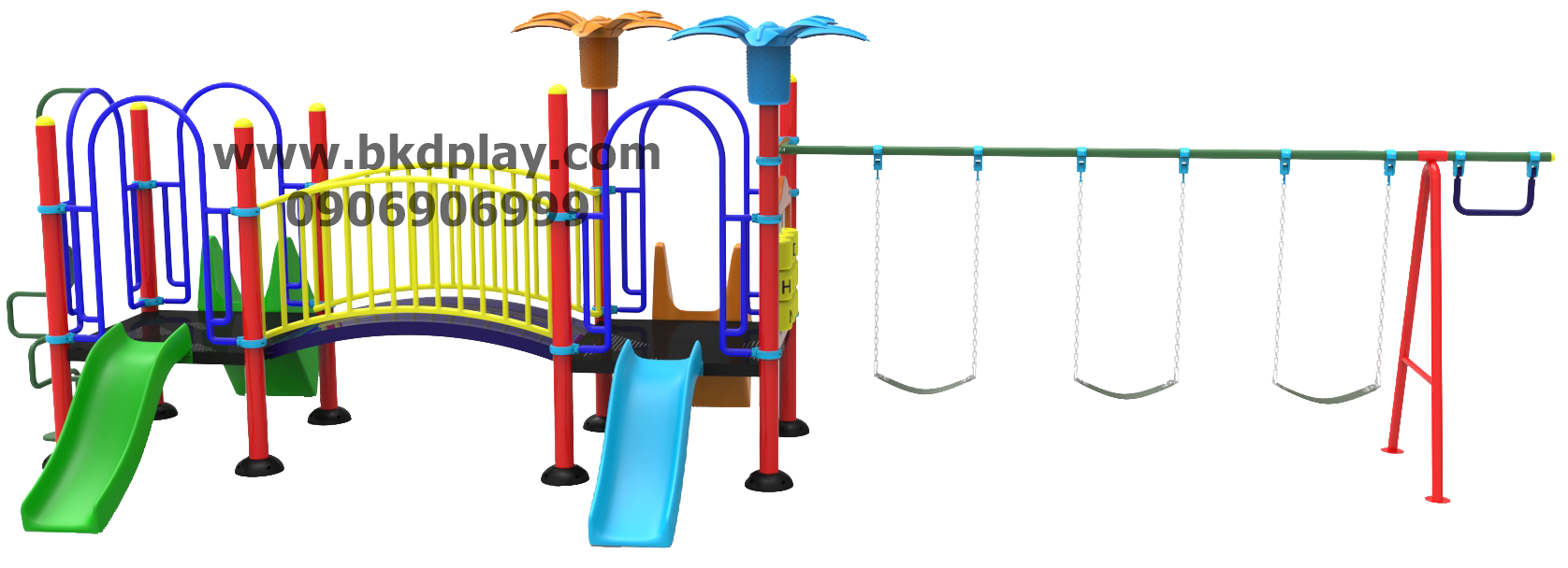 ชุดหอสะพานโค้งชิงช้ายางสไลด์ 70 เครื่องเล่นสนาม กลางแจ้ง เหล็ก, สไลเดอร์,ของเล่นสั่งทำ 10-20 วัน ขนาด 300x800x250 ซม.