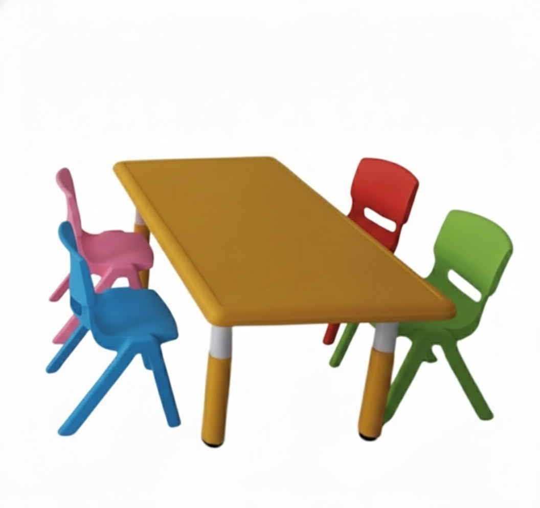 ชุดโต๊ะประถมพร้อมเก้าอี้ 4 ตัว โต๊ะสี่เหลี่ยมผืนผ้าขาพลาสติก พร้อมส่ง โต๊ะนักเรียน โต๊ะเขียนหนังสือ โต๊ะทานข้าว โต๊ะกิจกรรมพร้อมเก้าอี้เด็ก โต๊ะพลาสติก