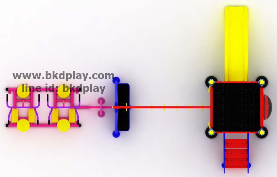 ชุดหอสไลด์80 +ห่วงโหน +บิดเอวบัดดี้ เครื่องเล่นสนามกลางแจ้ง เหล็ก ของเล่น สั่งทำ 10-20 วัน ขนาด 400x630x220 ซม.