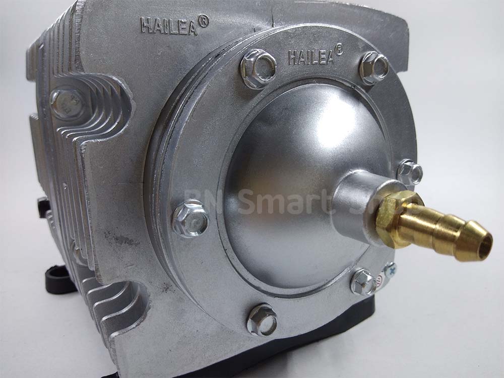 ปั้มลม ปั้มออกซิเจน ปั้มลูกสูบ 120 วัตต์ HAILEA รุ่น ACO-009 ฟรีแยกลมสามทาง วาวส์ปรับแรงดันลม สายยาง หัวทรายจิ๋ว พร้อมใช้งาน