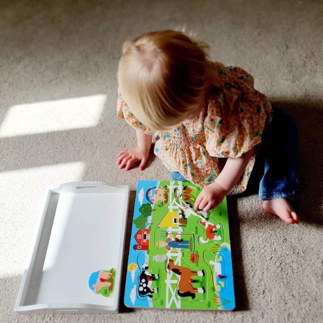 พัซเซิลมีเสียง รุ่นฟาร์มแมคโดนัลด์ มีเสียง มีหมุดจับ จิ๊กซอว์เด็ก Melissa & Doug พัซเซิลไม้,ของเล่นเสริมพัฒนาการ,ของเล่นเด็ก,สื่อการสอน,อนุบาล,พร้อมส่ง