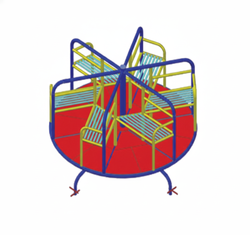 คอกหมุน 6 ที่นั่ง ม้าหมุน, เครื่องเล่นสนามกลางแจ้ง , เครื่องเล่นสนามแบบเหล็ก,ชิงช้า,สไลเดอร์,โยกเยกเหล็ก, ม้าหมุน, OutdoorPlayground, ราคาโรงงาน ขนาด 120x120x80 ซม.