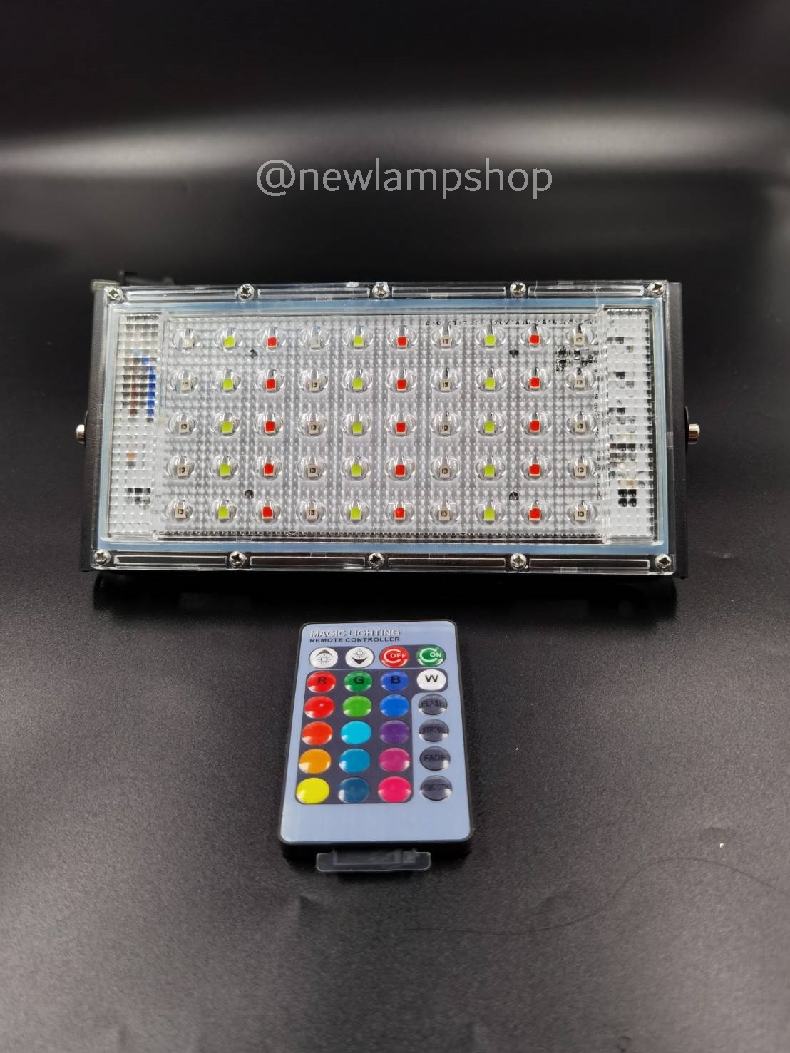 ไฟแผงLED สี่เหลี่ยม 50X สลับสี พร้อมรีโมท กระพริบ ปรับแสง เลือกสีได้