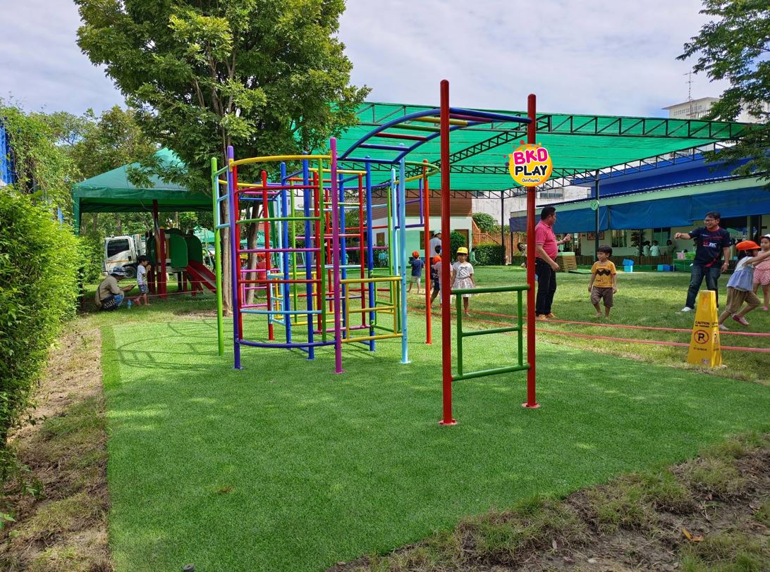 ชุดปีนป่ายรวม, เครื่องเล่นสนามกลางแจ้ง , เครื่องเล่นสนามแบบเหล็ก,ชิงช้า,สไลเดอร์,โยกเยกเหล็ก, ม้าหมุน, OutdoorPlayground, ราคาโรงงาน สินค้าสั่งทำ 10-20 วัน ขนาด 190x510x185 ซม.