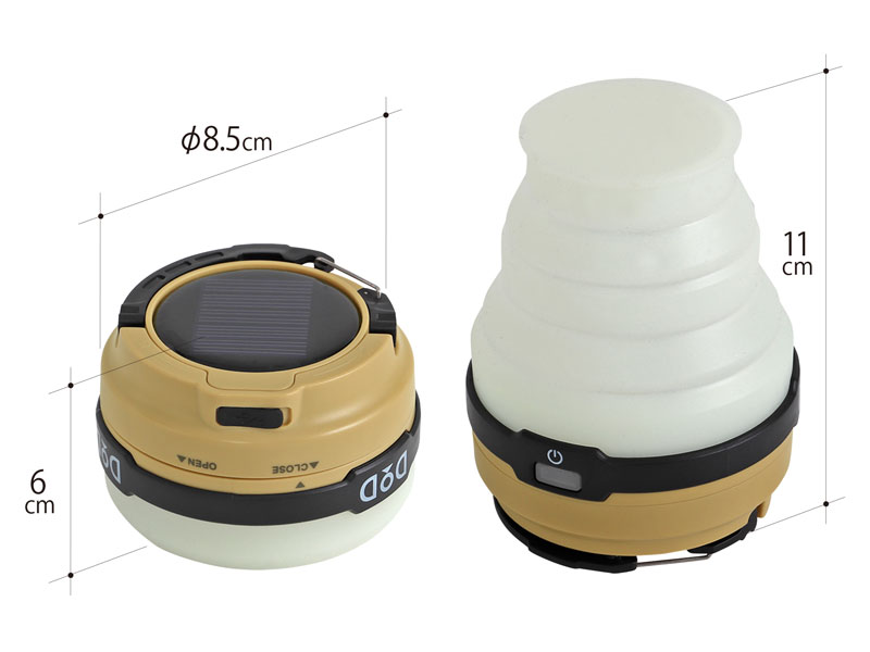 DoD LED Solar Pop Up Lantern Tan L1-427-TN