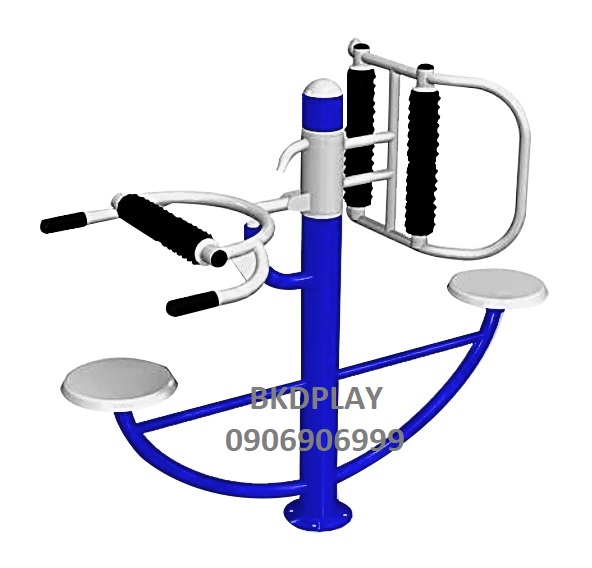 เครื่องออกกำลังกาย กลางแจ้ง ชุดอุปกรณ์ บริหารเอว สะโพก นวดหลัง แบบนั่ง ลานกีฬา อเนกประสงค์ สนามกีฬา ขนาด 60 x 150 x 150 ซม.