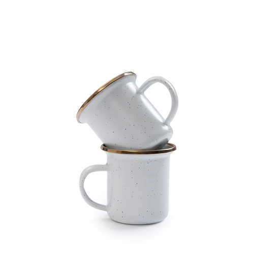 Barebones Enamel Espresso Cup Set - Eggshell CKW-394