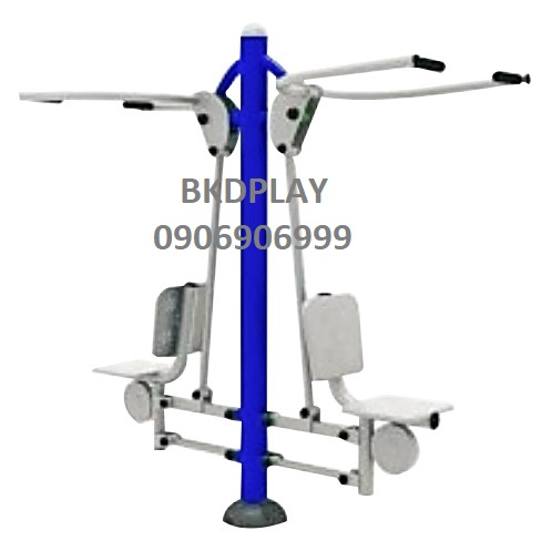 เครื่องออกกำลังกาย กลางแจ้ง ชุดอุปกรณ์ บริหารแขน หัวไหล่ หน้าอก แบบดึง ยกตัวคู่ ลานกีฬา อเนกประสงค์ สนามกีฬา ขนาด 75 x 193 x 190 ซม.