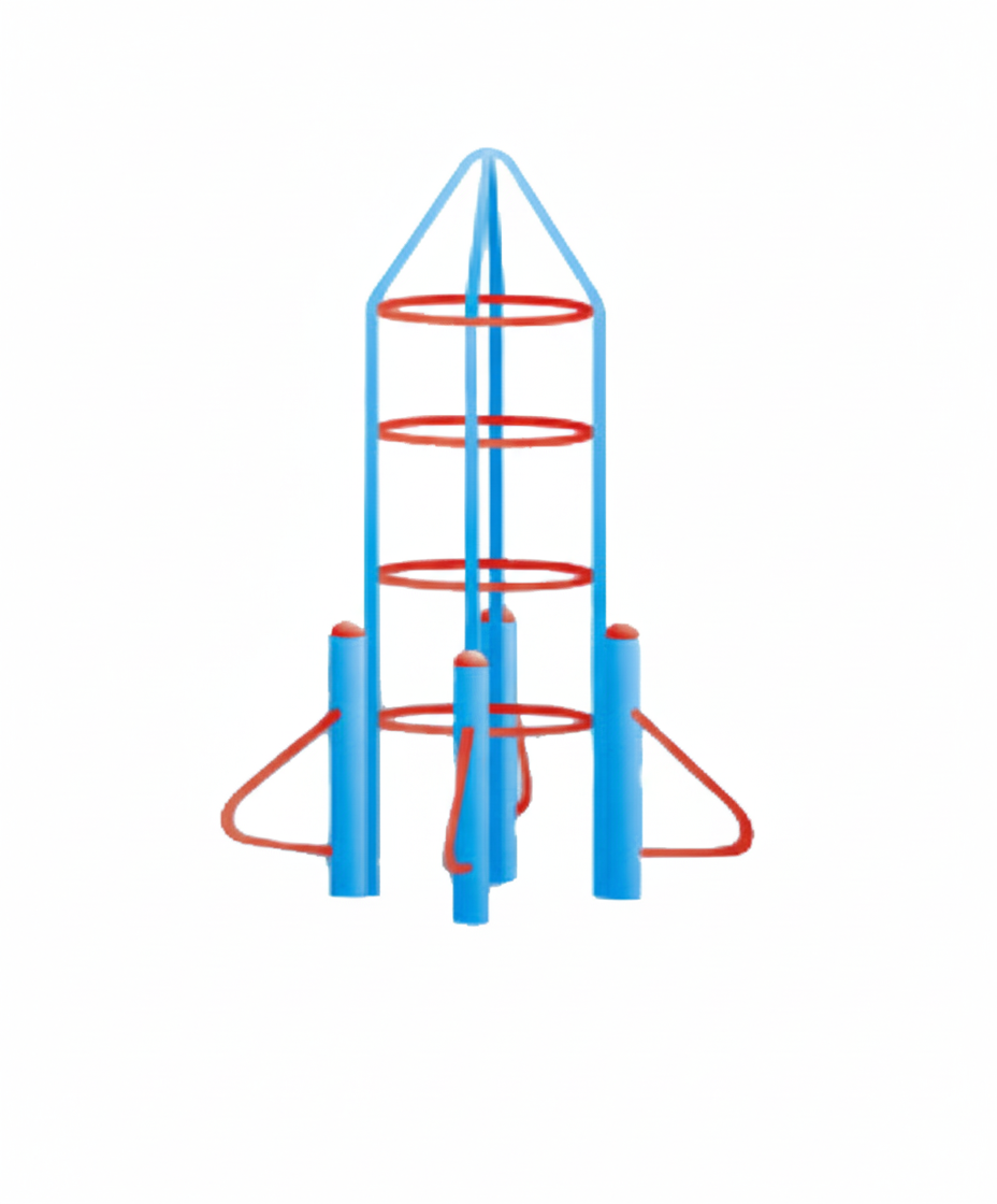 บาร์ปีนป่ายจรวด เครื่องเล่นสนาม กลางแจ้ง เหล็ก ,บาร์โหน ตั้งพื้น ,ปีนป่าย, ของเล่น สั่งทำ 10-20วัน ขนาด150x150x200 ซม.