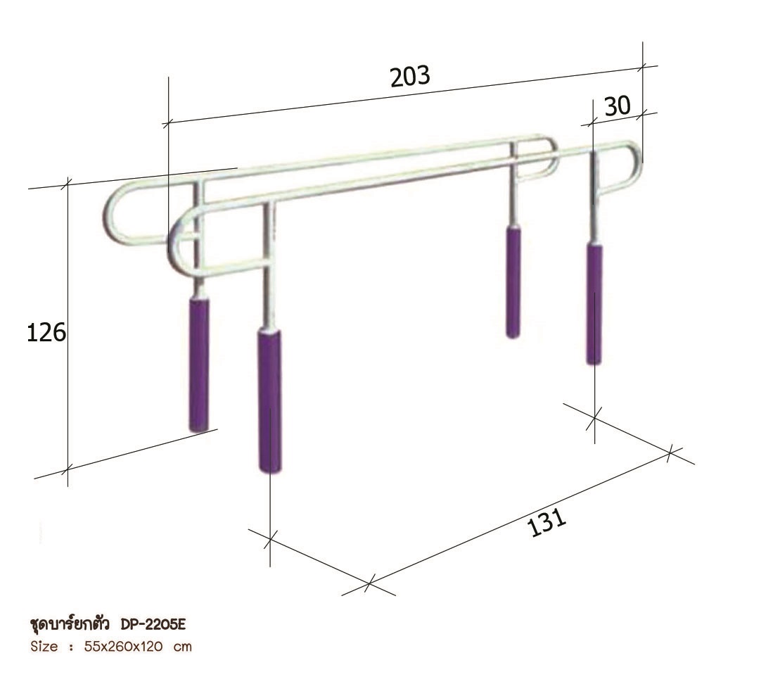 เครื่องออกกำลังกาย กลางแจ้ง ชุดบาร์ยกตัว ลานกีฬา อเนกประสงค์ สนามกีฬา พร้อมส่ง ขนาด x 240 x 110 ซม.