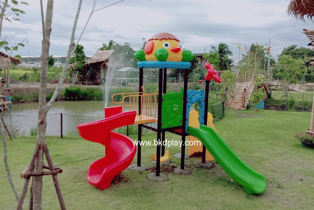เครื่องเล่นสนามกลางแจ้ง ชุดลูกเจี๊ยบ 2 สไลด์,เครื่องเล่นเด็ก,สไลเดอร์,OutdoorPlayground ,IndoorPlayground, ชุดนกน้อย สินค้าพร้อมส่ง คิดค่าส่งตามจริง สินค้าราคาโรงงาน