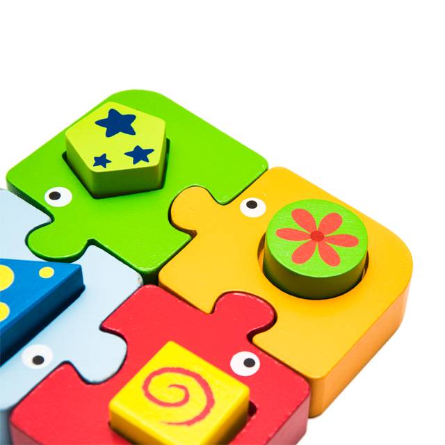 จิ๊กซอว์ช้างน้อยเรขาคณิต ของเล่นไม้ ตัวต่อไม้,จิ๊กซอว์ไม้,ของเล่นเสริมทักษะการเรียนรู้, ของเล่นเสริมพัฒนาการเด็กอนุบาล, สื่อการสอนปฐมวัย, พร้อมส่ง