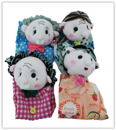 1328 หุ่นกระบอกมือ ปู่ ย่า ตา ยาย ชุดใหญ่ ของเล่นเสริมพัฒนาการ ,ของเล่นเสริมทักษะ,ของเล่นเด็ก, สื่อการสอนอนุบาล