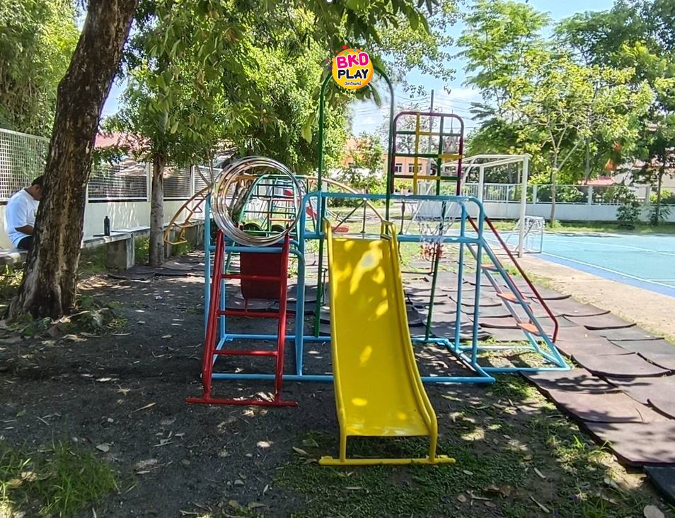 ชุดรวมเชือกถัก (อนุบาล), เครื่องเล่นสนามกลางแจ้ง , เครื่องเล่นสนามแบบเหล็ก,ชิงช้า,สไลเดอร์,โยกเยกเหล็ก, ม้าหมุน, OutdoorPlayground, ราคาโรงงาน ขนาด 120x120x150 ซม.