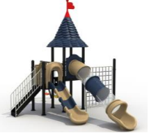 เครื่องเล่นสนามชุด Castle Two Slide Climb & Swing เครื่องเล่นสนามกลางแจ้ง