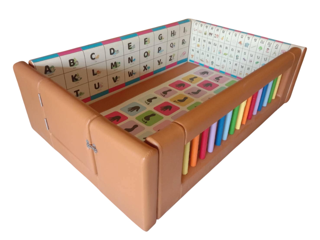 BRN-J-05690 คอกกั้นเด็กลายพยัญชนะไทยและตัวอักษร A-Z,บ่อบอลเด็ก,เตียงเด็ก,เบาะนุ่ม,เครื่่องเล่นในร่ม, หนัง pvc, พร้อมส่ง,