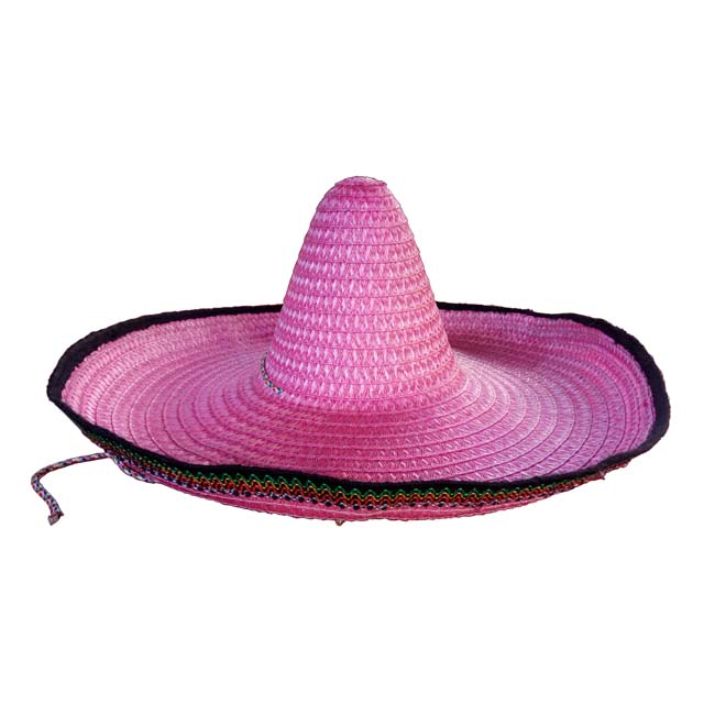หมวกเม็กซิกัน หรือ หมวก sombrero แบบผู้ชายไม่มีตุ้งติ้ง สีบานเย็น