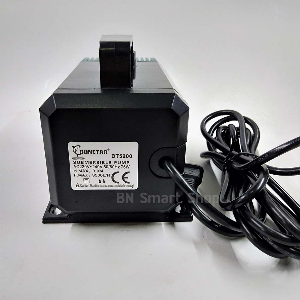 ปั้มน้ำ BONETAR รุ่น BT5200 กำลัง 75 วัตต์ 3500L/H ทำน้ำพุ ทำน้ำวน เพิ่มออกซิเจน
