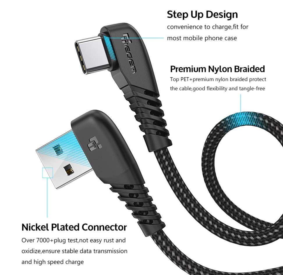 (มีของพร้อมส่ง)สายชาร์จ Type-c ยาว2 เมตร USB/Type C สีดํา