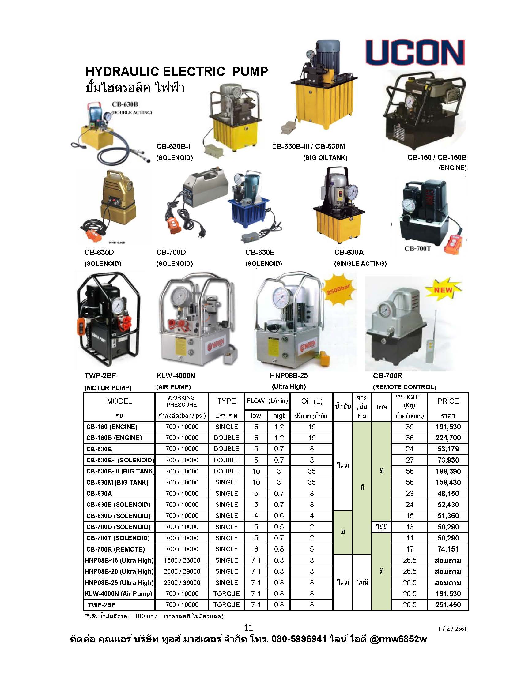 CB-700R ปั๊มไฮดรอลิกไฟฟ้าแบบ Remote control "OMASTAR" Electric pump hydraulic