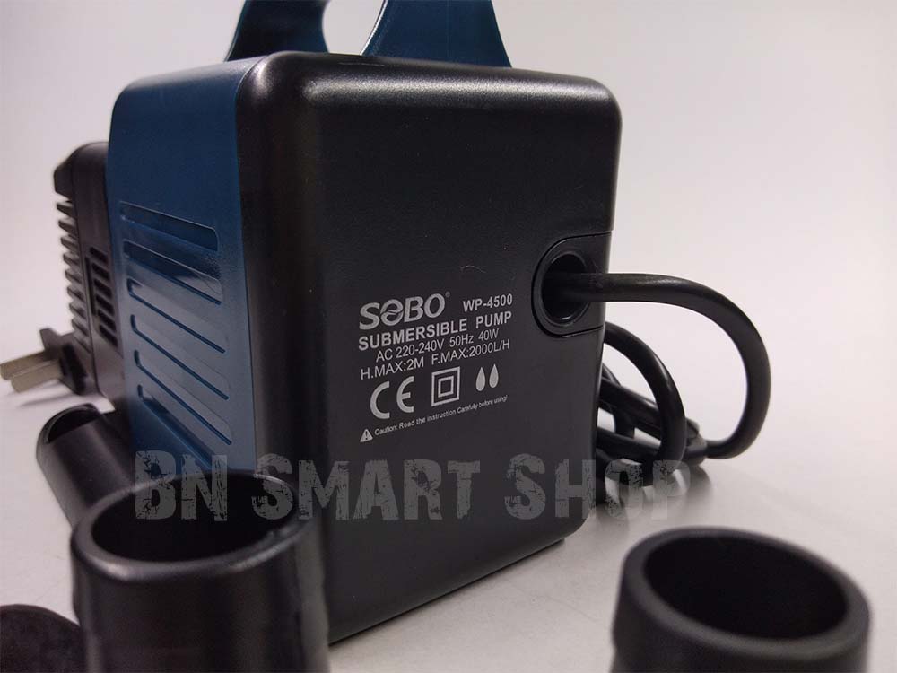 ปั้มน้ำ SOBO WP-4500 กำลังไฟ 40 วัตต์ ปั้มน้ำได้สูง 2 เมตร ปั้มน้ำได้ 2000 ลิตร/ชั่วโมง