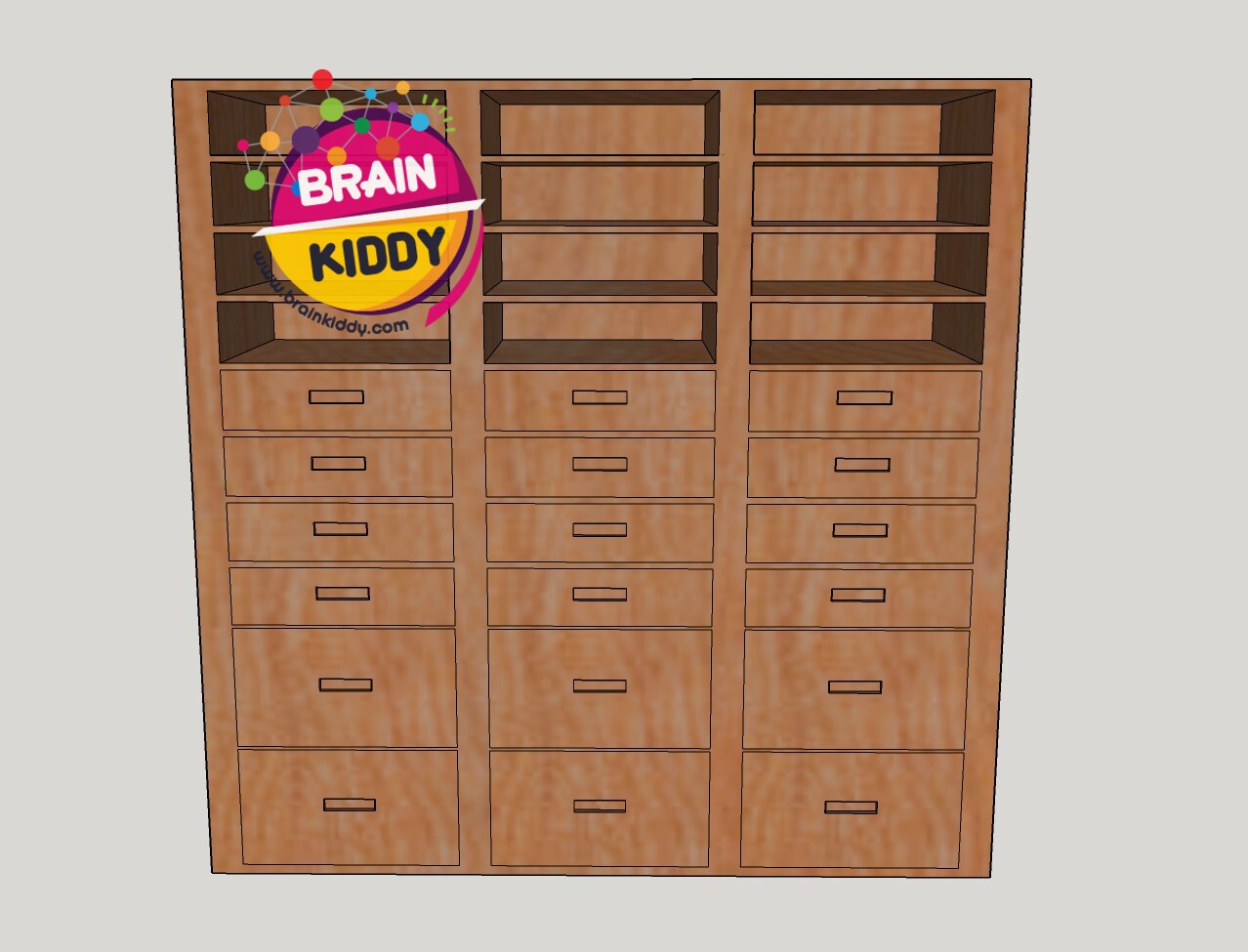 ชั้นเก็บอุปกรณ์สื่อและกล่องสี, เฟอร์นิเจอร์เด็กสั่งทำตามสีและขนาดได้ , เฟอร์นิเจอร์ไม้ , เฟอร์นิเจอร์เด็ก ขนาด 39 x 122 x 120 ซม.