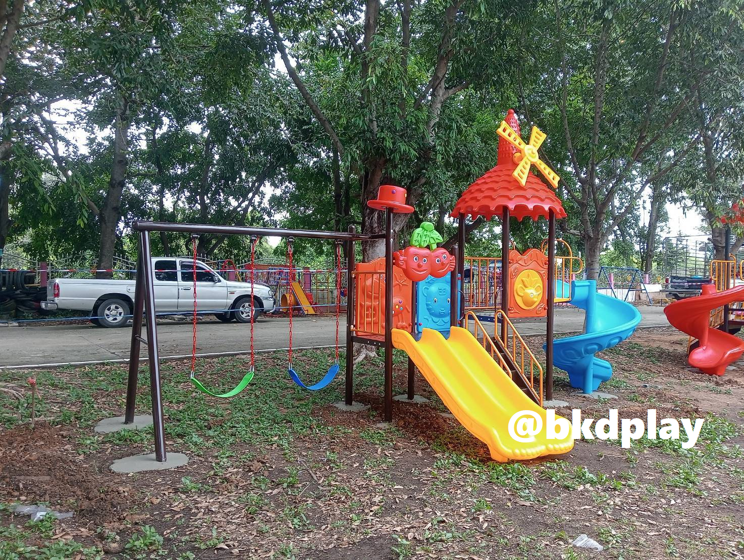 เครื่องเล่นสนามกลางแจ้ง ในร่ม, ชุดบ้านกังหันเด็ก , สไลเดอร์ใหญ่,ครุภัณฑ์สนามเด็กเล่น,งบ.สพฐ,โครงการโรงเรียนประชารัฐ, เครื่องเล่นสนามระดับก่อนประถมศึกษา, งบประมาณ80,000