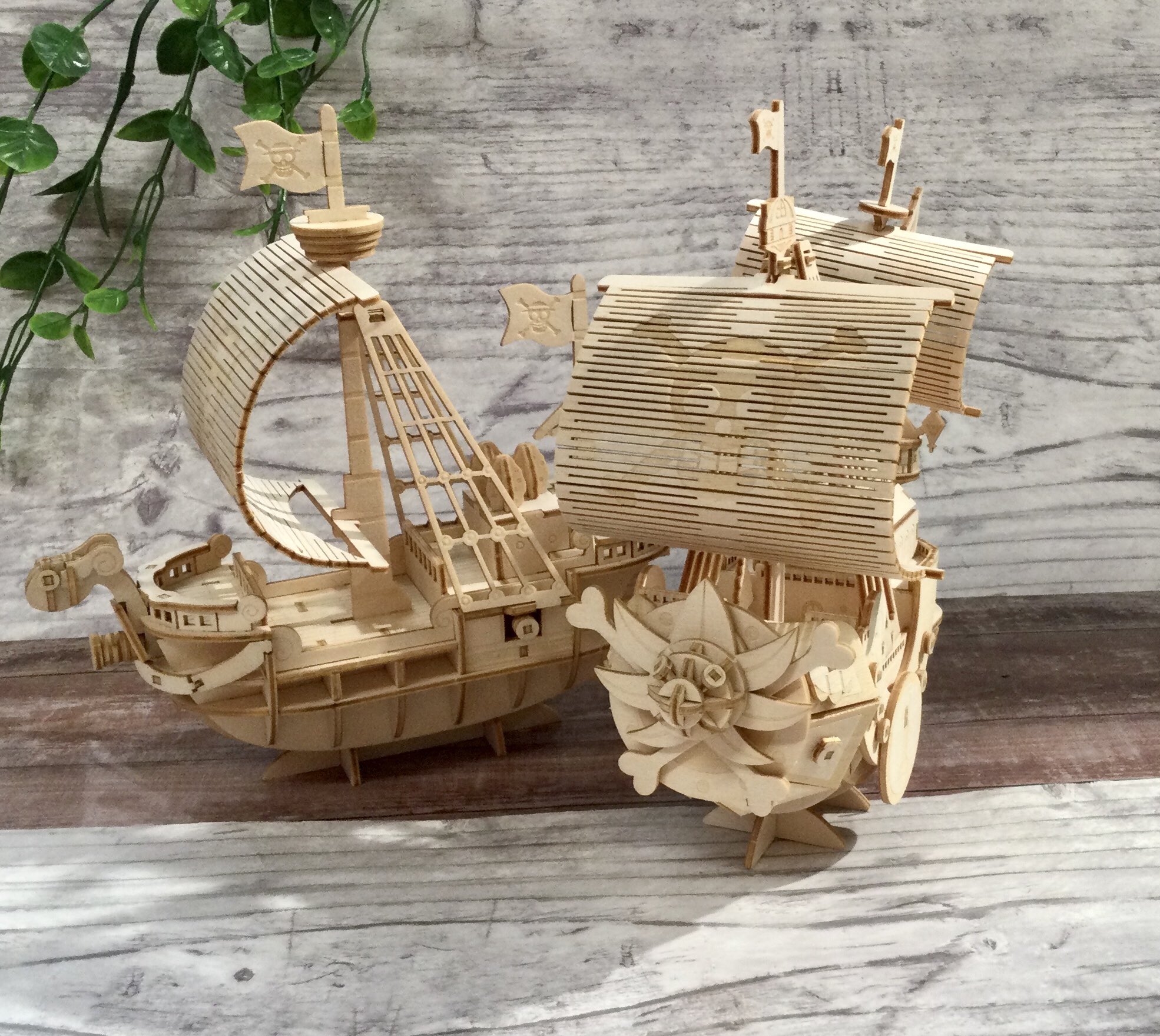 Going Merry (แบบประกอบ) ของแท้ JP แมวทอง - Wooden Art ki-gu-mi [โมเดลเรือวันพีช]
