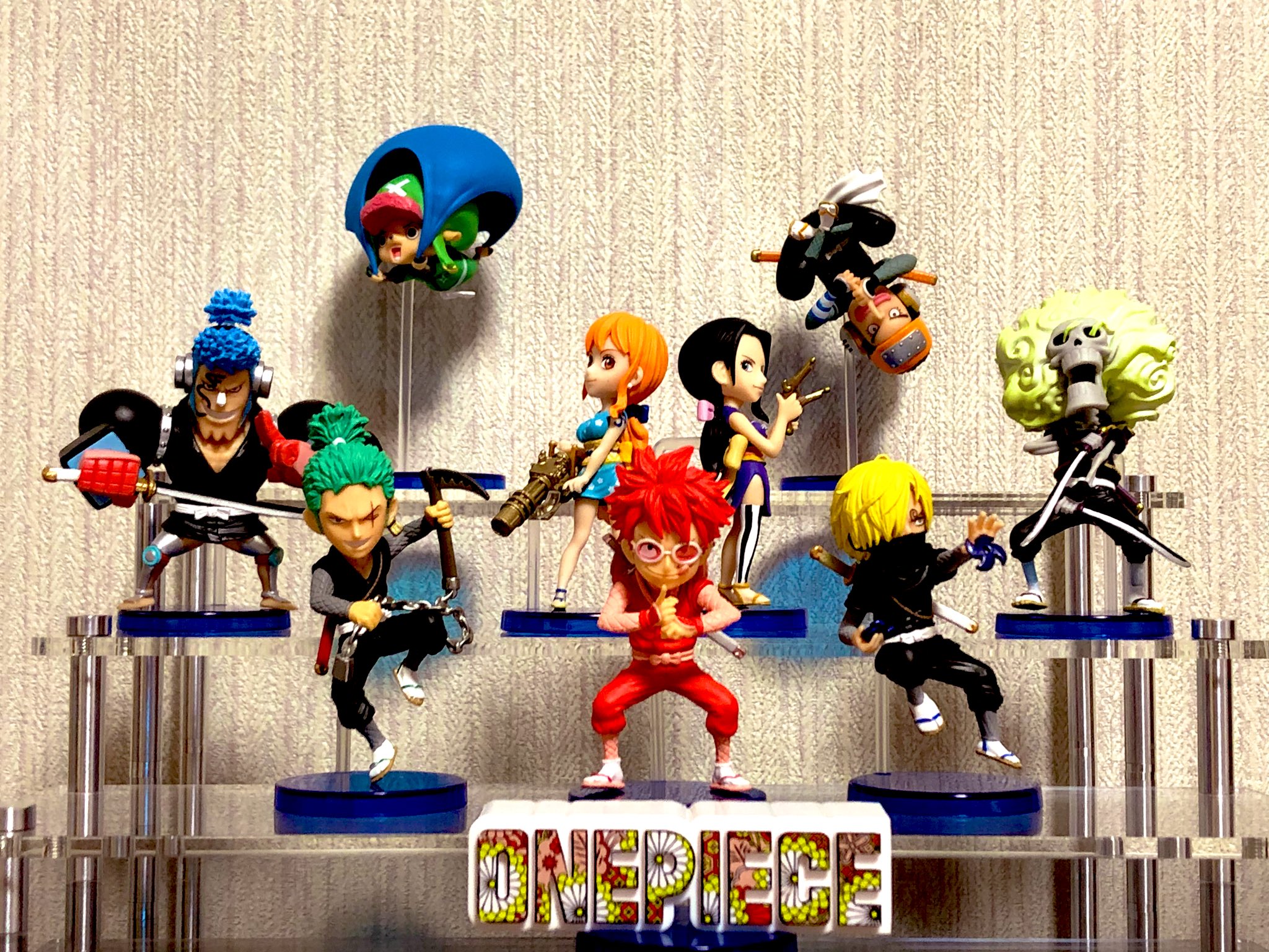 Straw Hat Pirates Wano Set ของแท้ JP แมวทอง - WCF Banpresto [โมเดลวันพีช] (9 ตัว + ป้าย)