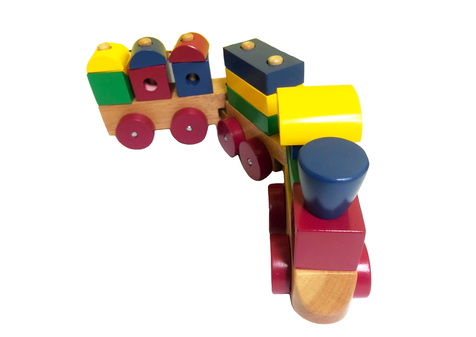 รถไฟบล็อกเรขาคณิต บล็อก,ของเล่นไม้, ของเล่นเสริมพัฒนาการ พร้อมส่ง