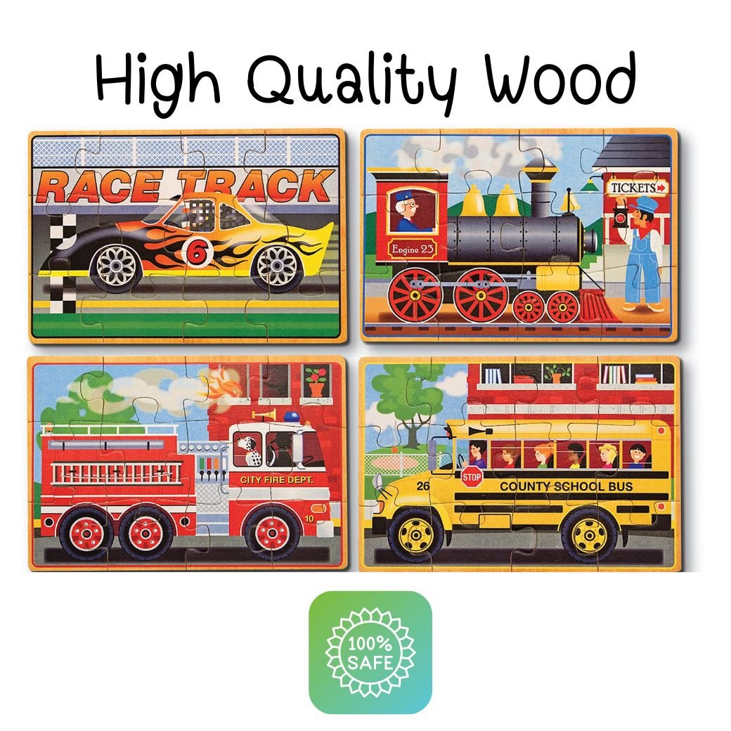 พัชเซิลรูปรถก่อสร้าง 12 ชิ้น 4 ลาย ,จิ๊กซอรถ, Wooden Jigsaw Puzzles in a Box Construction, ของเล่นเสริมพัฒนาการ, ของเล่นเด็ก,สื่อการสอน,อนุบาล,พร้อมส่ง