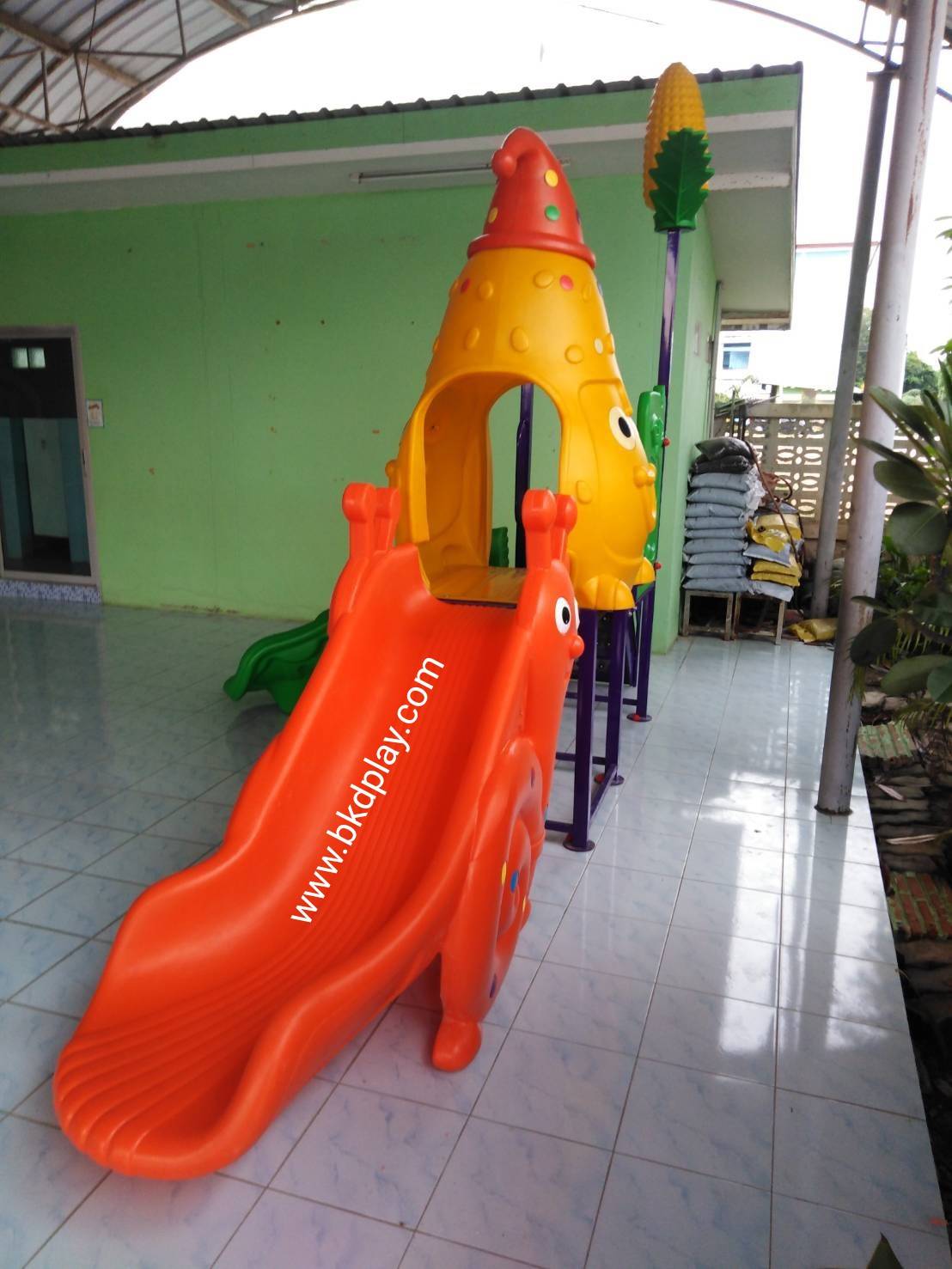 เครื่องเล่นสนามกลางแจ้ง ชุดหอยทากกับข้าวโพด เครื่องเล่นสนามในร่ม,ของเล่นเด็ก, สไลเดอร์ ,OutdoorPlayground ,IndoorPlayground, สินค้าพร้อมส่ง คิดค่าส่งตามจริง