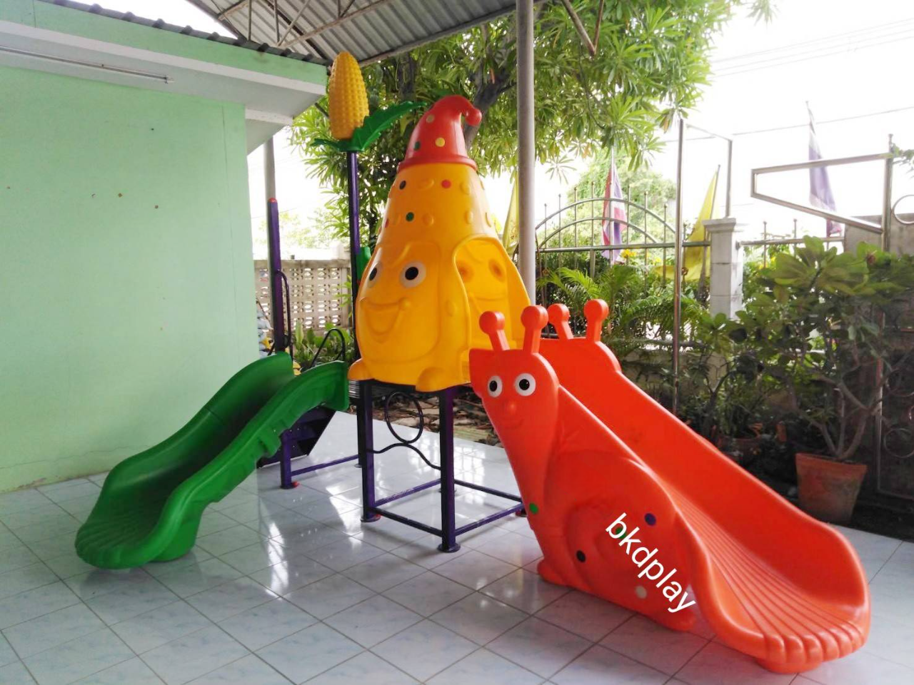 เครื่องเล่นสนามกลางแจ้ง ชุดหอยทากกับข้าวโพด เครื่องเล่นสนามในร่ม,ของเล่นเด็ก, สไลเดอร์ ,OutdoorPlayground ,IndoorPlayground, สินค้าพร้อมส่ง คิดค่าส่งตามจริง