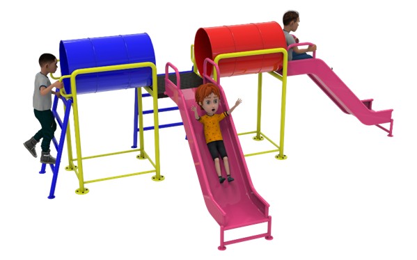 อุโมงค์ลอดมินิ+ สไลเดอร์ 80 สไลเดอร์เปลี่ยนแบบใหม่ เครื่องเล่นสนามเหล็ก เครื่องเล่นสนามกลางแจ้ง ของเล่น สั่งทำ 10-20 วัน