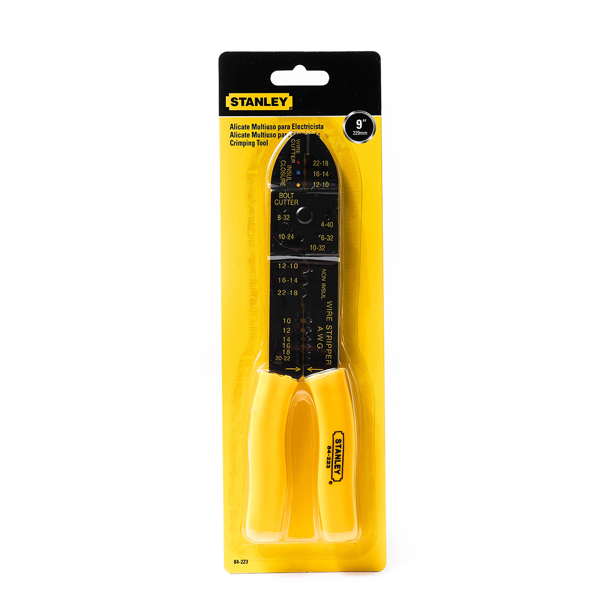 คีมตัด/ย้ำ/ปอก/สายไฟ "STANLEY" #84-223 ขนาดยาว 9" Cut/crimp/strip wire plier