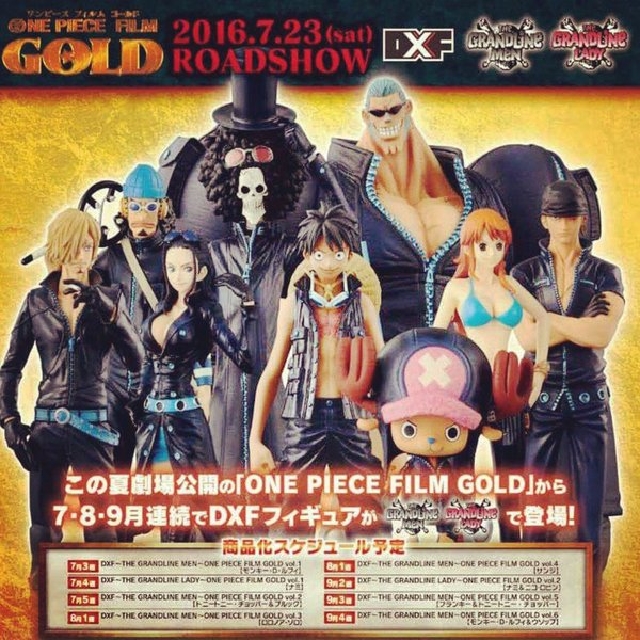 Straw Hat Pirates Film Gold Set ของแท้ JP แมวทอง - Grandline Men / Lady Banpresto [โมเดลวันพีช] (9 ตัว)