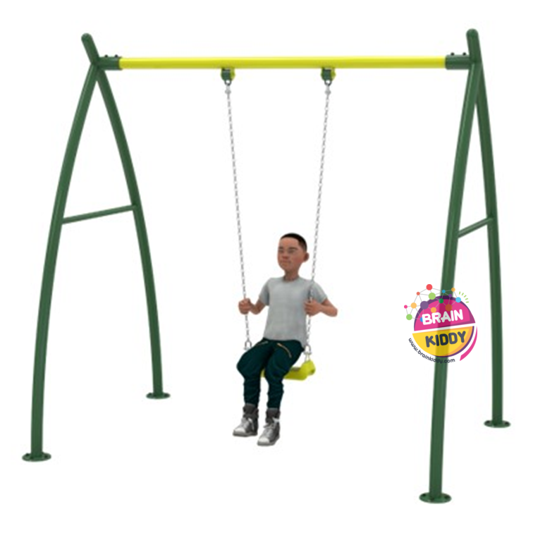 เครื่องเล่นสนามกลางแจ้ง โครงสร้างเหล็ก ชิงช้าสนาม 1 ที่นั่ง ราคาต่อ 1 แบบ อนุบาล มาตรฐาน มอก. Outdoor Playground, ราคาโรงงาน ผลิตในไทย สั่งทำตามสีที่ต้องการได้