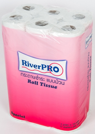 กระดาษชำระม้วนเล็ก [RIVER PRO] Special (24ม้วน/แพ็ค)