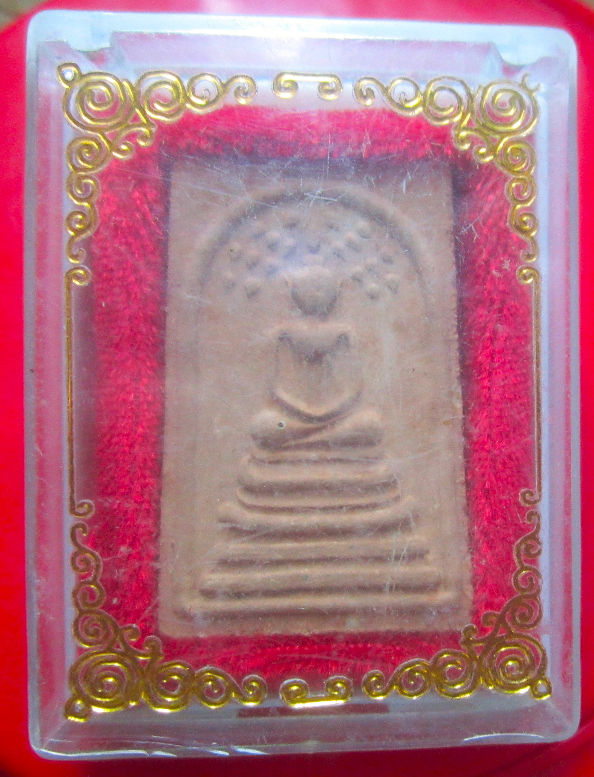 พระสมเด็จปรกโพธิ์ฐานแซม หลัง ยันต์ ลายเซ็นต์ พระไม่ทราบที่