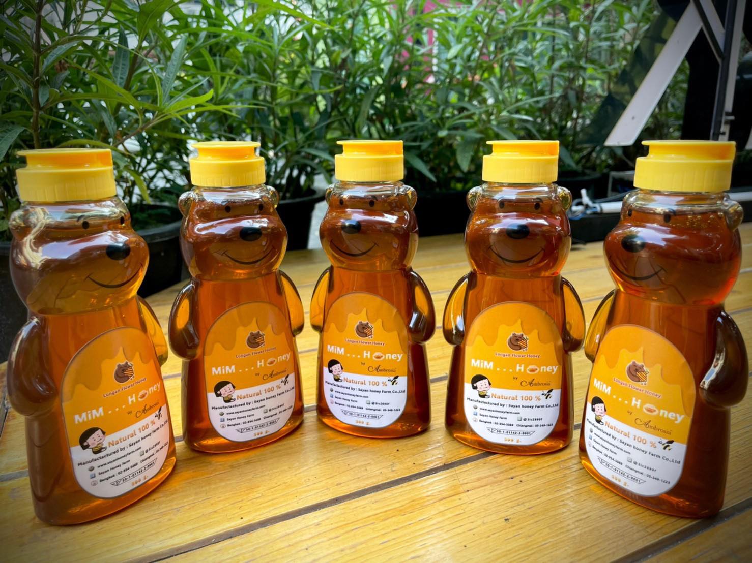 MiM Honey ขวดหมี น้ำผึ้งจากดอกลำไย Ambrosia ขนาด 500 กรัม