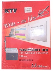 แผ่นใสชนิดเขียน A4 [KTV] 100 Mic.