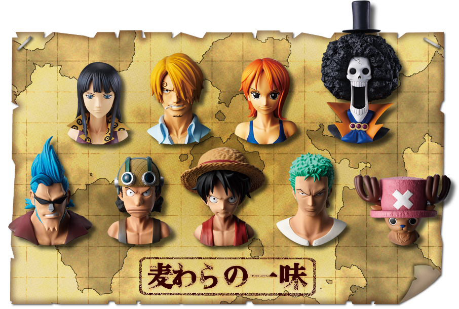 Straw Hat Pirates Set ของแท้ JP แมวทอง - Greatdeep Collection Bandai [โมเดลวันพีช] (9 ตัว)