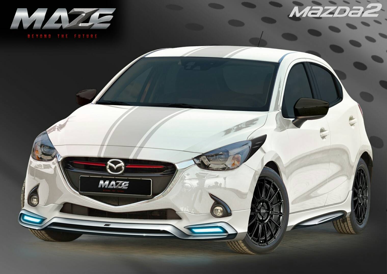 MAZE VS MAZDA2 SEDAN 4D'15-On [แท้100%โดดเด่นด้วยไฟDaytime Running Light/หลังท่อเดี่ยวซ้ายขวาแยกอิสระ/ขางเสริมหล่อดุดัน]