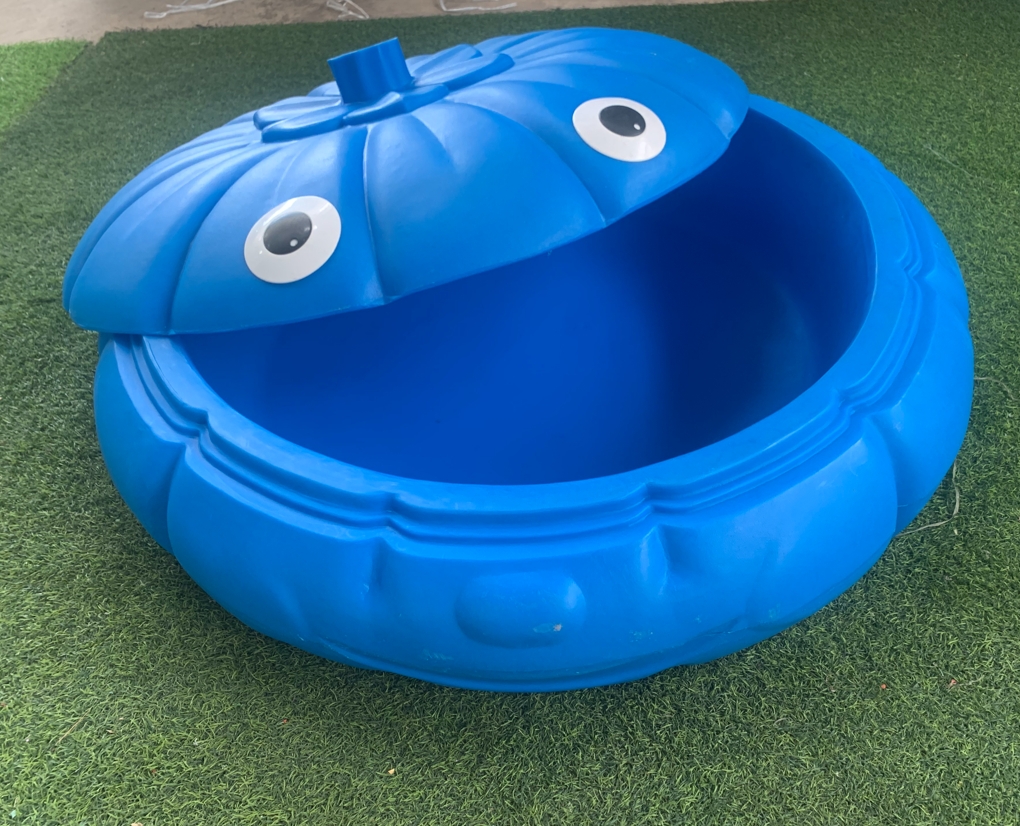 กระบะทรายฟักทอง มีฝาปิด , ของเล่นเด็ก,กระบะทรายเด็ก, ของเล่นเด็ก,บ่อบอล ,บ่อทราย ,ของเล่นสนาม,ขนาด93x30 ซม.