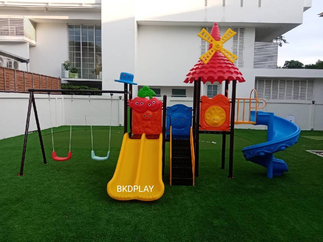 เครื่องเล่นสนามกลางแจ้ง ในร่ม, ชุดบ้านกังหันเด็ก , สไลเดอร์ใหญ่,ครุภัณฑ์สนามเด็กเล่น,งบ.สพฐ,โครงการโรงเรียนประชารัฐ, เครื่องเล่นสนามระดับก่อนประถมศึกษา, งบประมาณ80,000