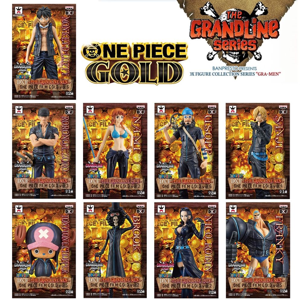 Straw Hat Pirates Film Gold Set ของแท้ JP แมวทอง - Grandline Men / Lady Banpresto [โมเดลวันพีช] (9 ตัว)