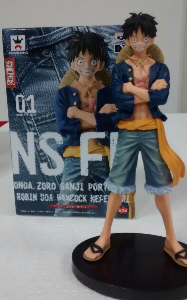 Luffy ของแท้ JP แมวทอง - Jeans Freak Banpresto [โมเดลวันพีช]