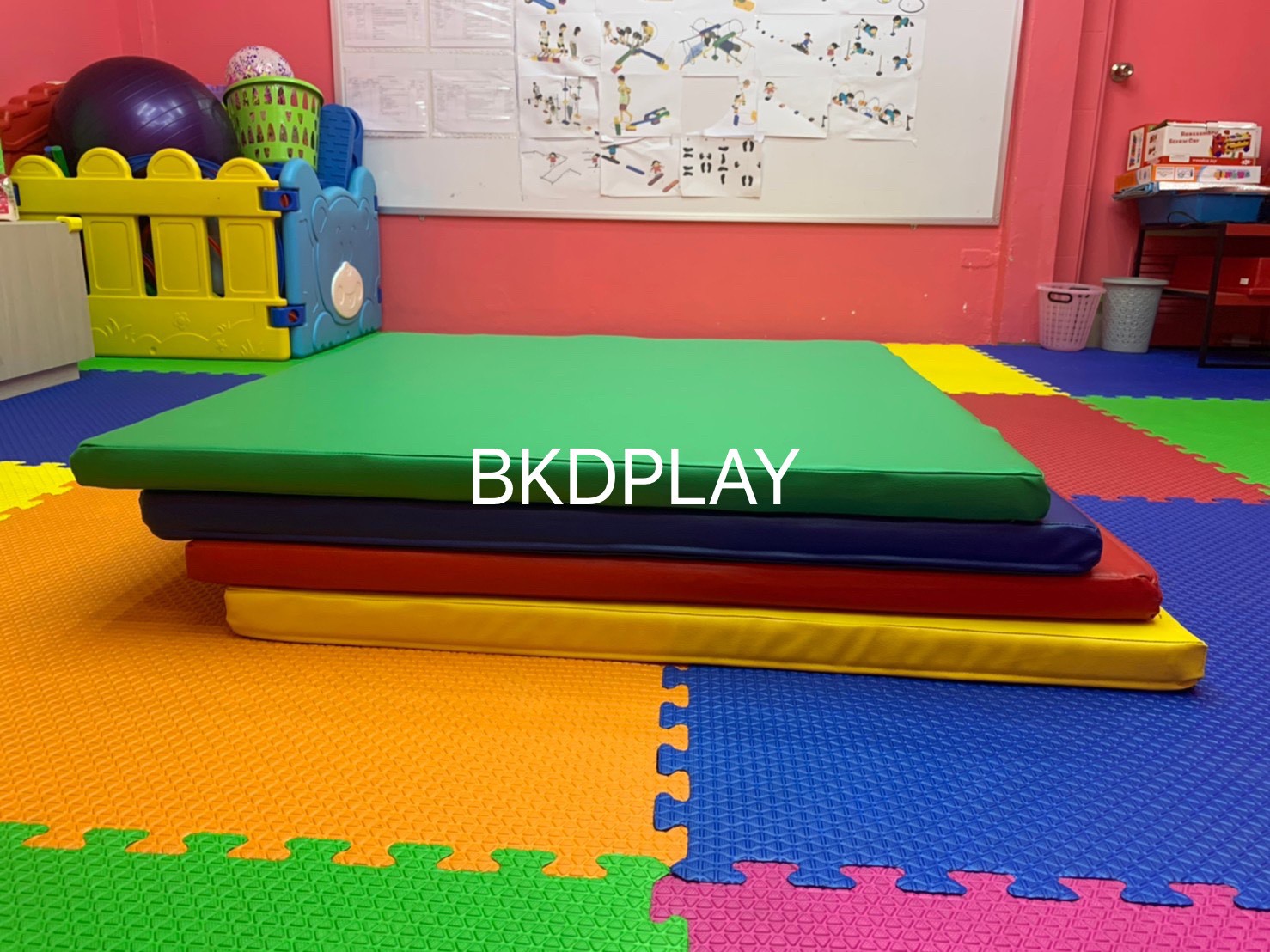 Promotion เบาะรองคลาน,เบาะปูพื้นนุ่มนิ่ม, เบาะหนัง pvc กรุผนัง แผ่นปูพื้น, กันกระแทก เบาะออกกำลังกาย พร้อมส่ง